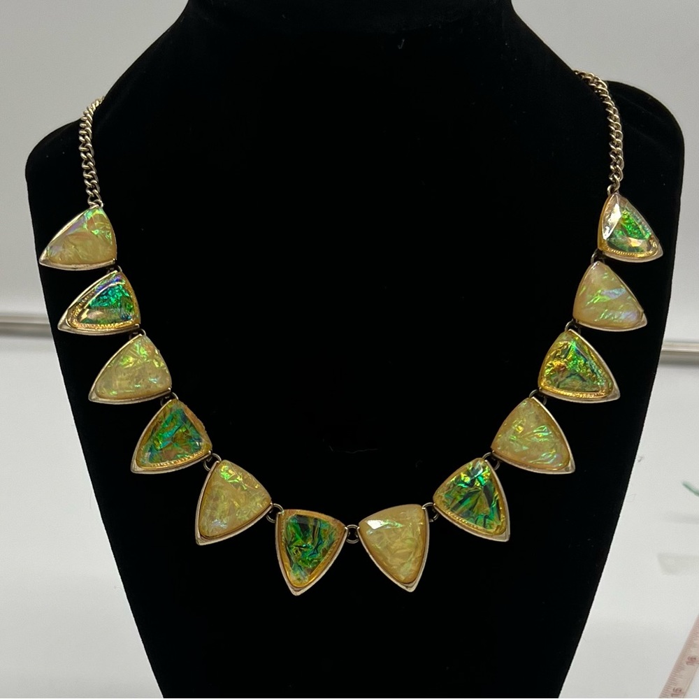 Gold Iridescent Beaded Necklace